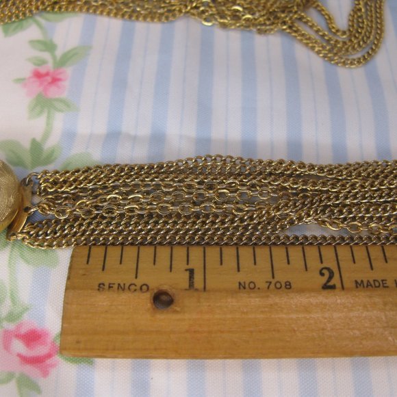 Vintage Gold Tone Multi Strand Chain Layered Necklace 23" L - Picture 8 of 8